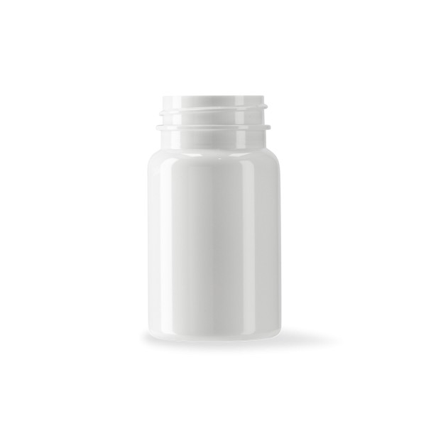 Bild von PET-Dose 75 ml, weiß, rund – Gewinde 38/400