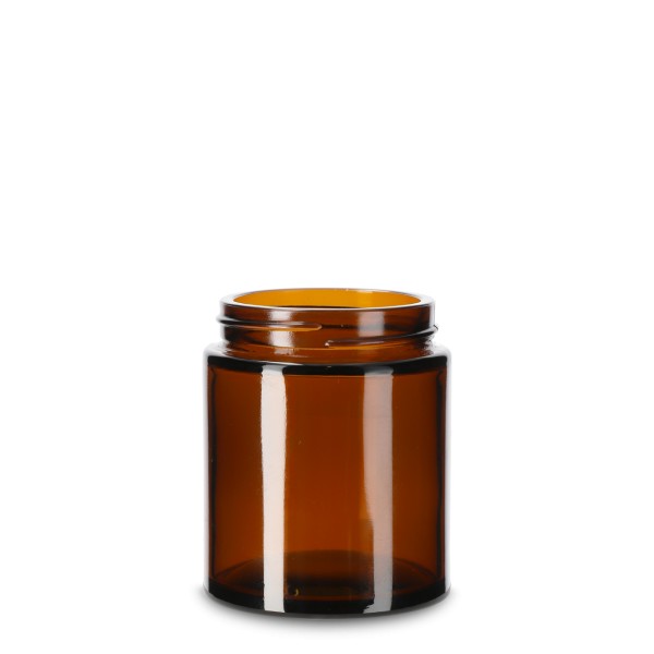 Bild von Glastiegel 100 ml – rundes Braunglas mit GL 52 Gewinde