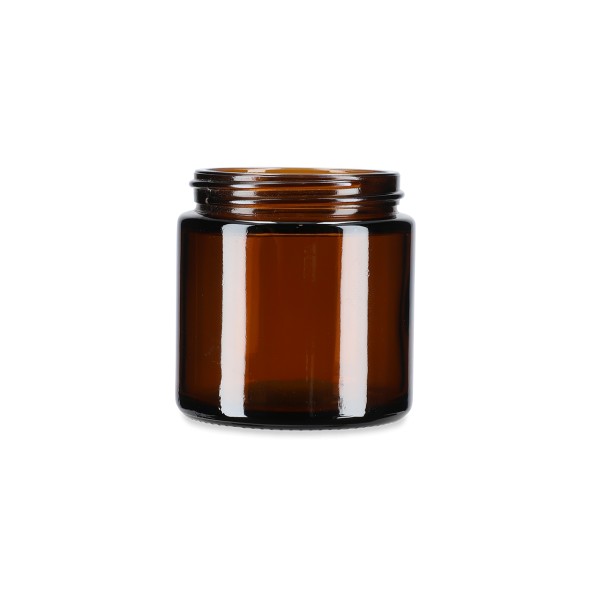 Bild von Glastiegel rund 100 ml – Braunglas, Gewinde GL 56