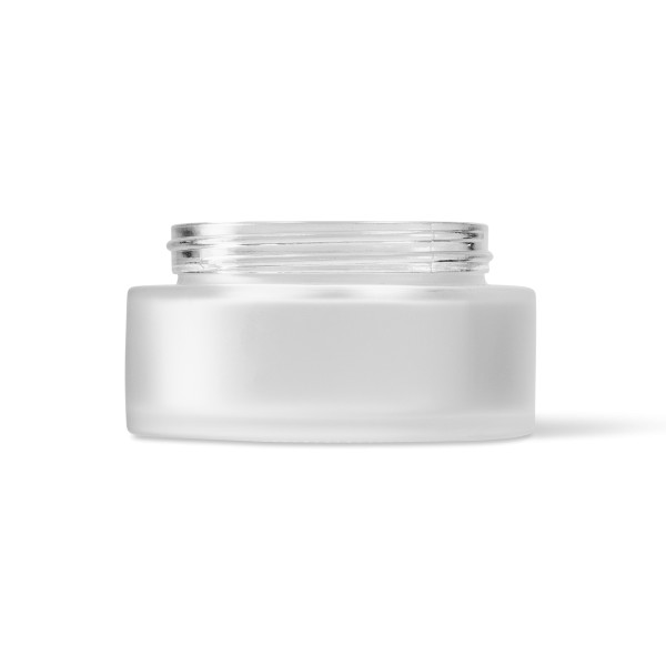 Bild von Glastiegel 100 ml – klares, mattiertes Glas, rund, Gewinde GL 80