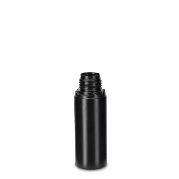 Bild von 100 ml HDPE Rundflasche, schwarz, zylindrisch, OV28