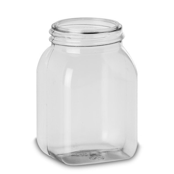 Bild von PVC-Schraubdose quadratisch, klar, 100 ml – Gewinde RD 40