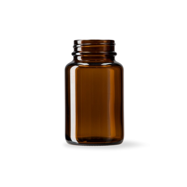Bild von 100 ml Tablettenglas, Braunglas rund mit Gewinde 38/400
