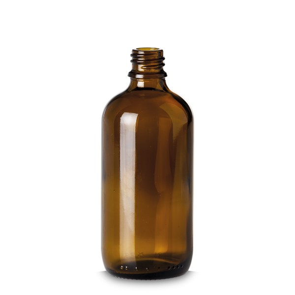 Bild von 100 ml Braunglas-Tropfflasche, rund, Gewinde GL 18