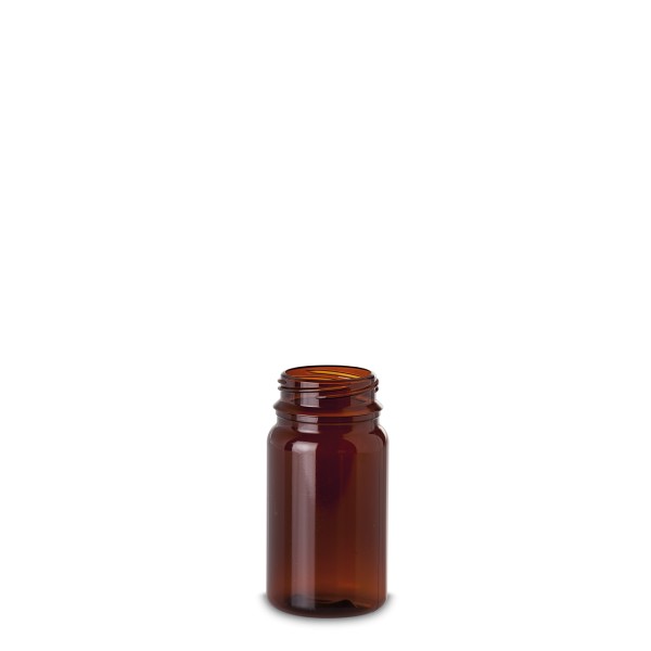 Bild von 125 ml PET‑G Runddose, braun, zylindrisch – Gewinde ND 43