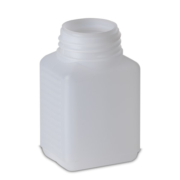 Bild von 125 ml HDPE-Vierkantflasche, natur, ND40, rechteckig