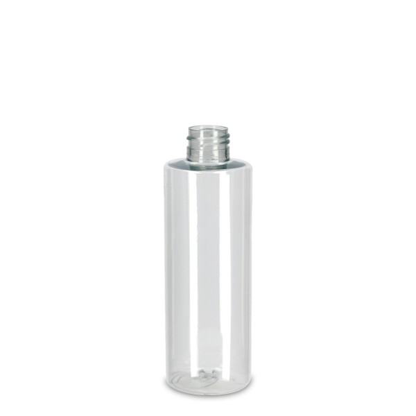 Bild von 200 ml rPET Rundflasche natur, zylindrisch, Gewinde 24/410