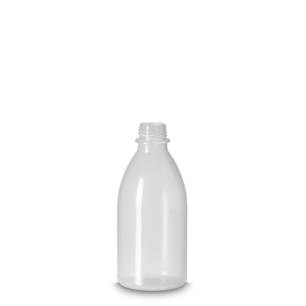 Bild von Runde Laborflasche 250 ml – LDPE natur, Gewinde ND 25