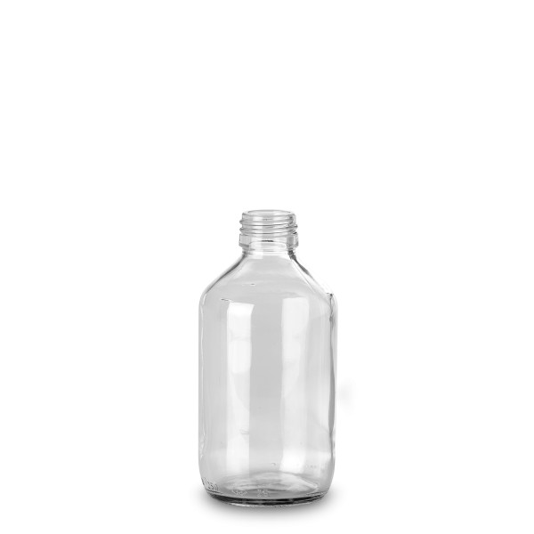 Bild von Medizinflasche 250 ml Klarglas, rund mit PP28-Gewinde