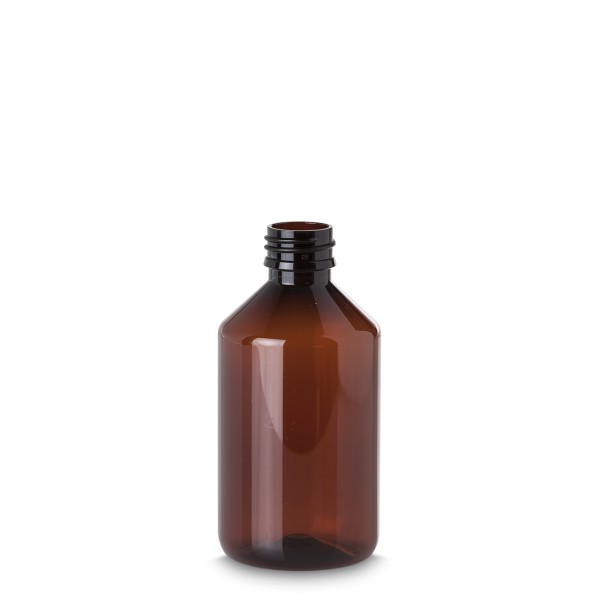 Bild von Pharma-Veral Rundflasche PET braun 250 ml – PP28 Gewinde