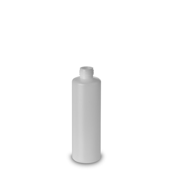 Bild von Rundflasche 250 ml aus HDPE (natur) – ND25 Gewinde, zylindrisch