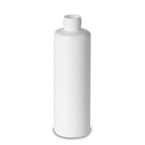Bild von 250 ml HDPE-Rundflasche, weiß, zylindrisch mit ND25-Gewinde