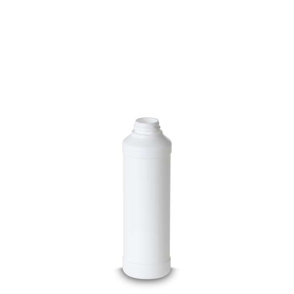 Bild von 250 ml HDPE-Rundflasche, weiß, Gewinde ND 28 (zylindrisch)