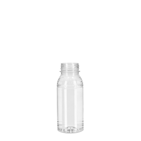 Bild von 250 ml Rundflasche aus rPET, klar, Gewinde ND 38