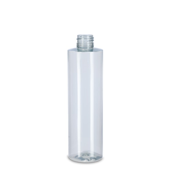 Bild von 250 ml zylindrische Rundflasche aus rPET, natur, Gewinde 24/410