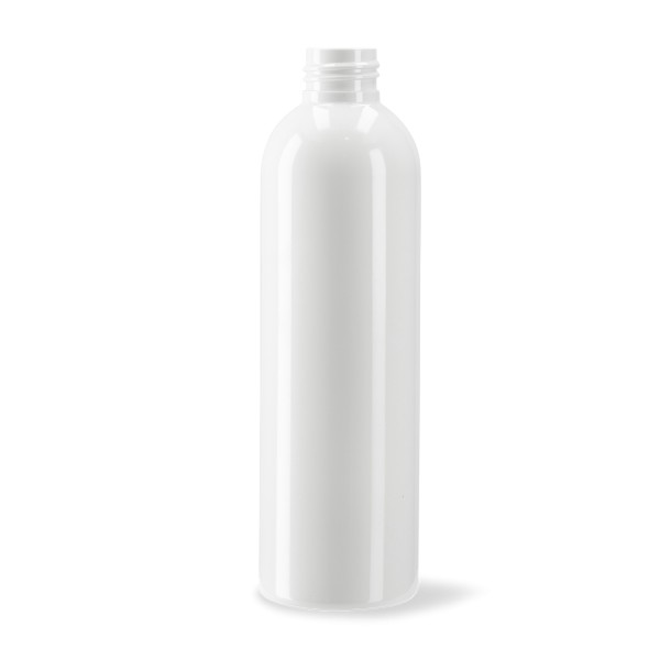 Bild von 250 ml Tall Boston Round Flasche – PET weiß, Hals 24/410
