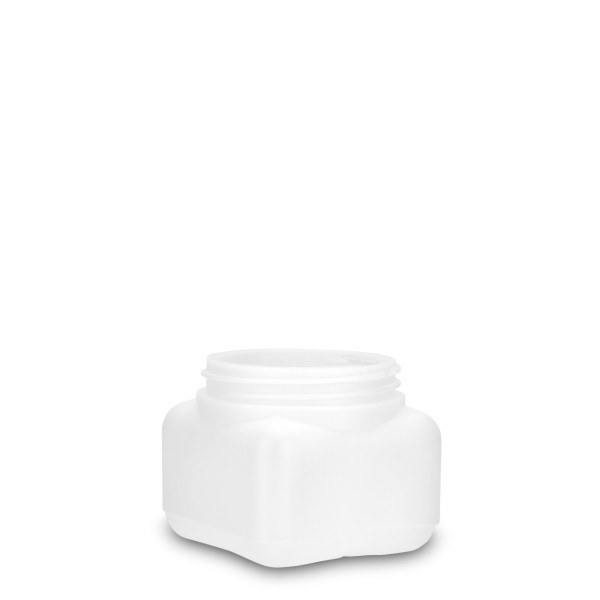 Bild von 250 ml eckige Weithals-Behälter HDPE natur, Gewinde ND80