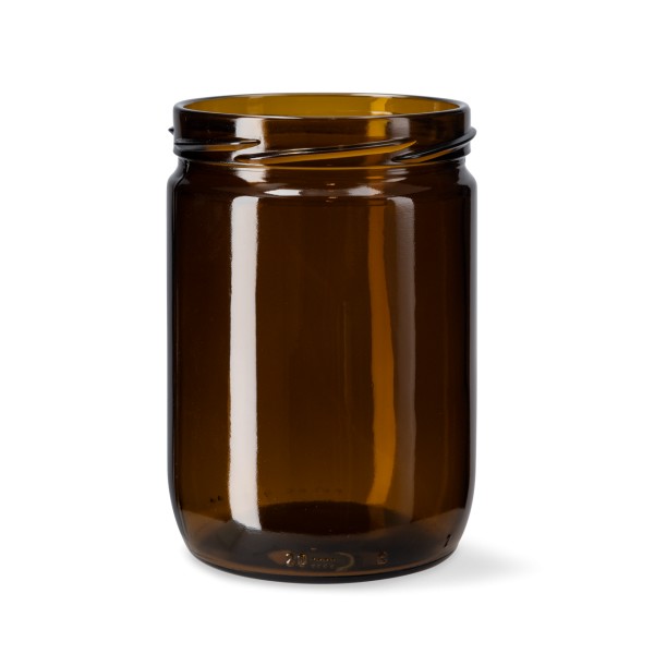 Bild von Einmachglas 490 ml (Braunglas), rund, Gewinde TO‑82