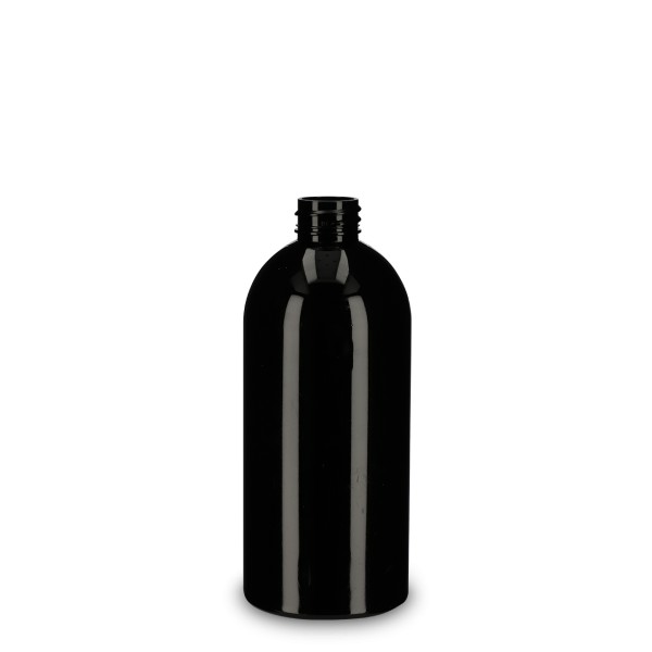 Bild von Boston Round Rundflasche 500 ml, PET schwarz, Gewinde 28/410
