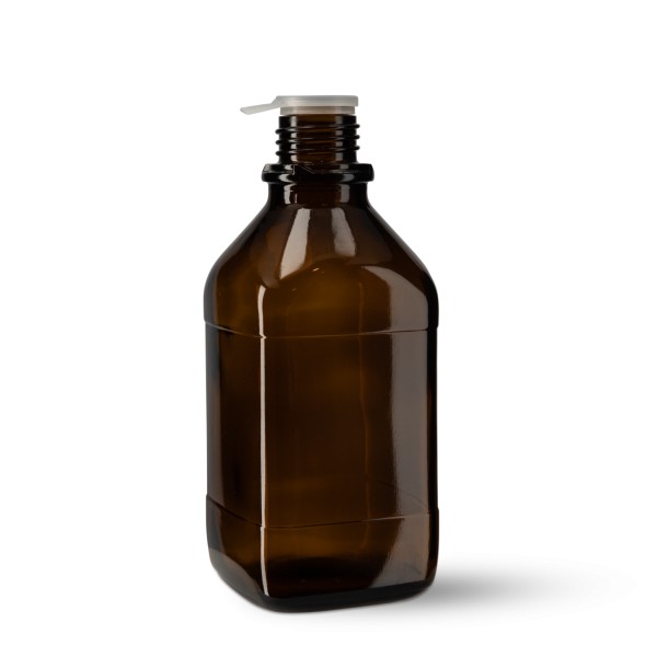 Bild von 500 ml eckige Enghalsflasche, Braunglas, GL 32