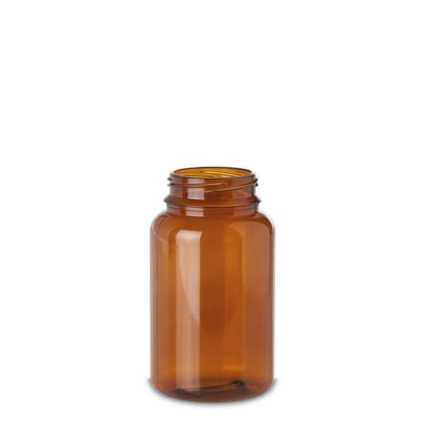 Bild von 500 ml PET-G Runddose, braun, Gewinde 58 (zylindrisch)