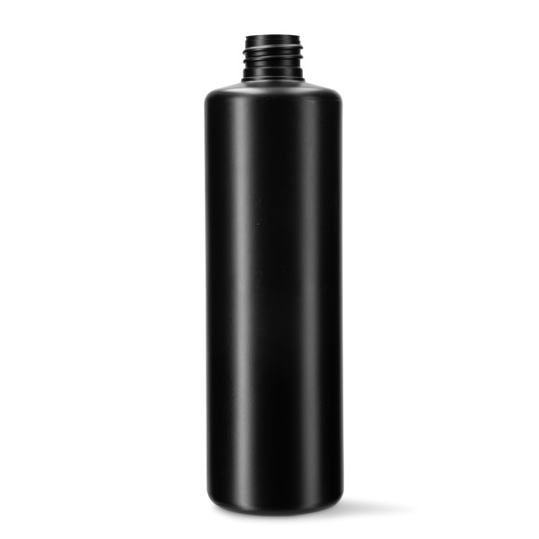 Bild von 500 ml HDPE Rundflasche – zylindrisch, Gewinde 28/410, schwarz