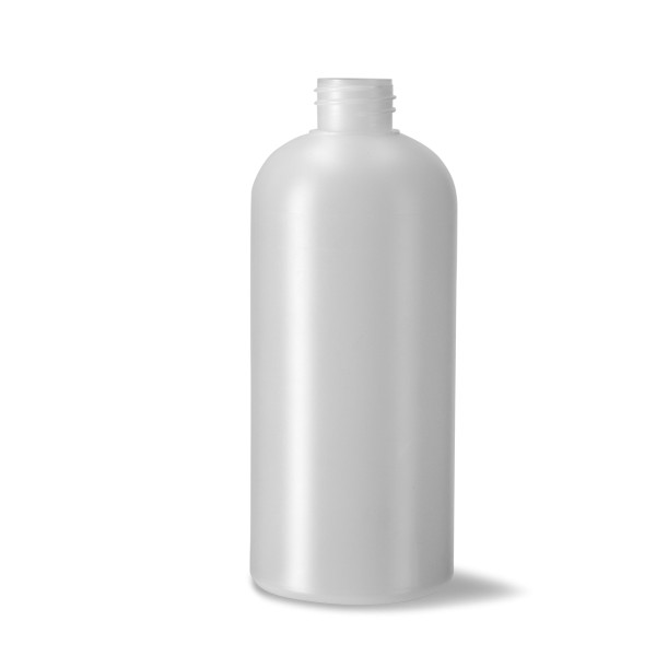 Bild von 500 ml HDPE Rundflasche natur, Gewinde 28/410, Rundschulter (35 g)