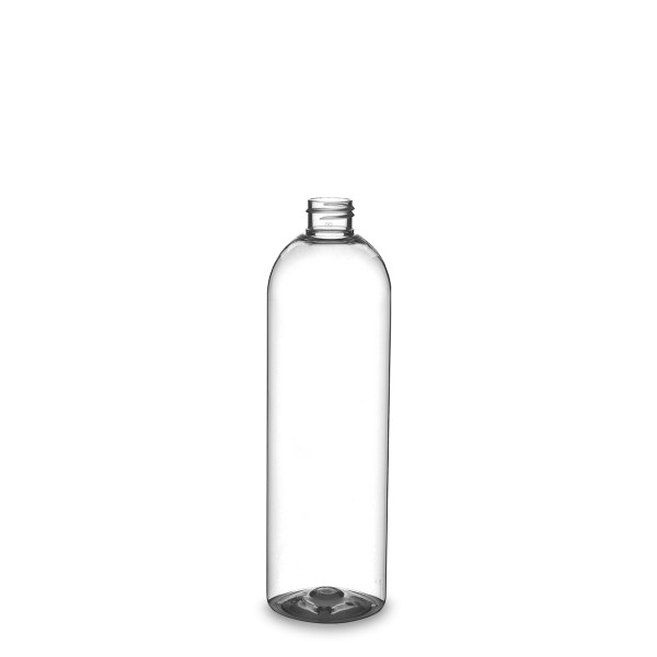 Bild von Tall Boston Round PET‑Flasche 500 ml, klar, Gewinde 24/410