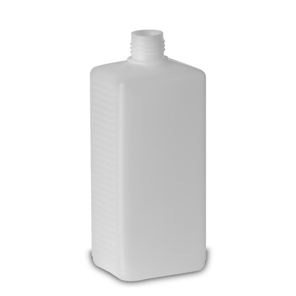 Bild von 500 ml Vierkantflasche aus HDPE, natur, rechteckig, Gewinde 25