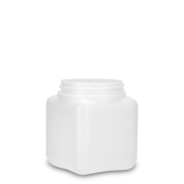 Bild von 500 ml eckige HDPE-Weithalsdose natur, Gewinde ND 80