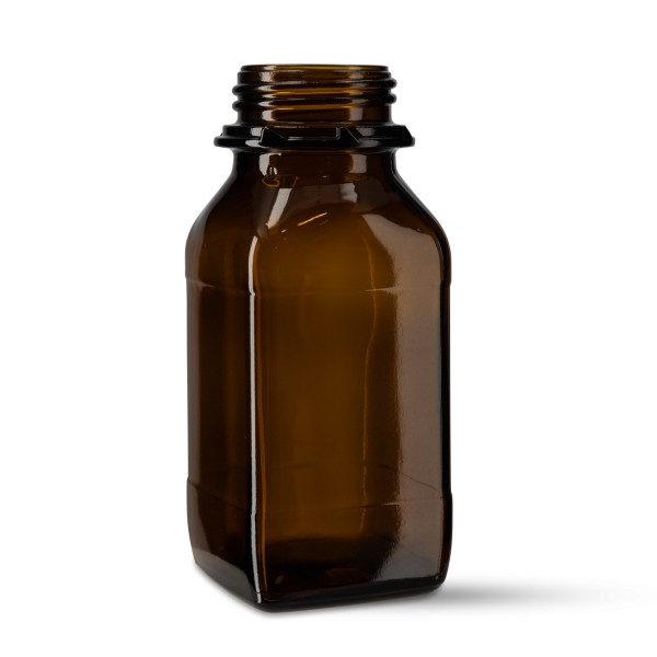 Bild von 500 ml eckige Weithalsflasche aus Braunglas mit GL54