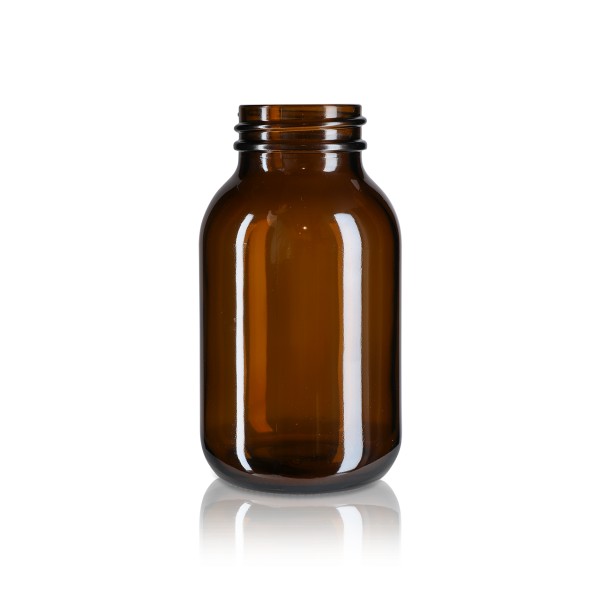 Bild von 500 ml Weithalsglas Braunglas mit GL55-Gewinde
