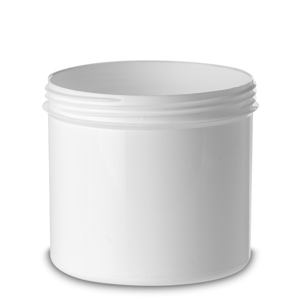 Bild von 500 ml Zylindrische Schraubdose aus PP, weiß, Gewinde ND 90 (rund)