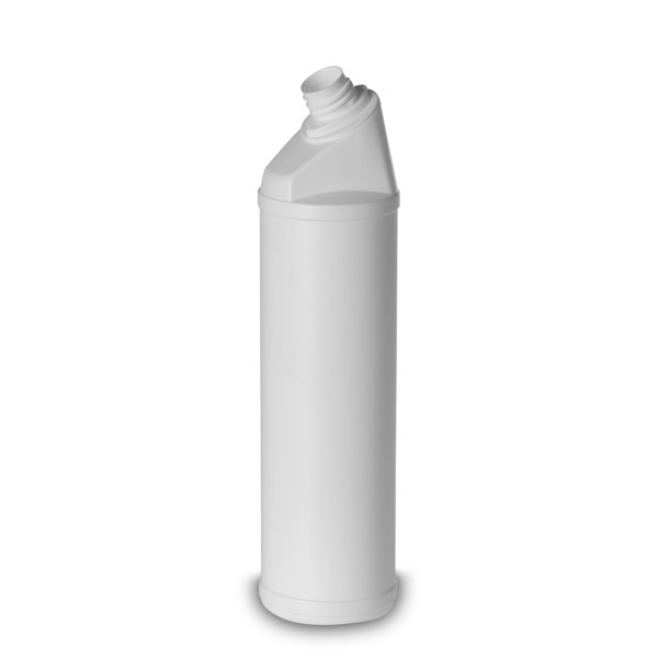 Bild von 750 ml Schräghals-Flasche aus HDPE, weiß, rund, ND 25