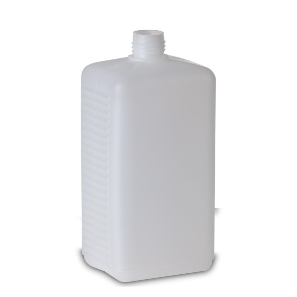 Bild von 750 ml HDPE-Vierkantflasche natur, Gewinde ND25, rechteckig