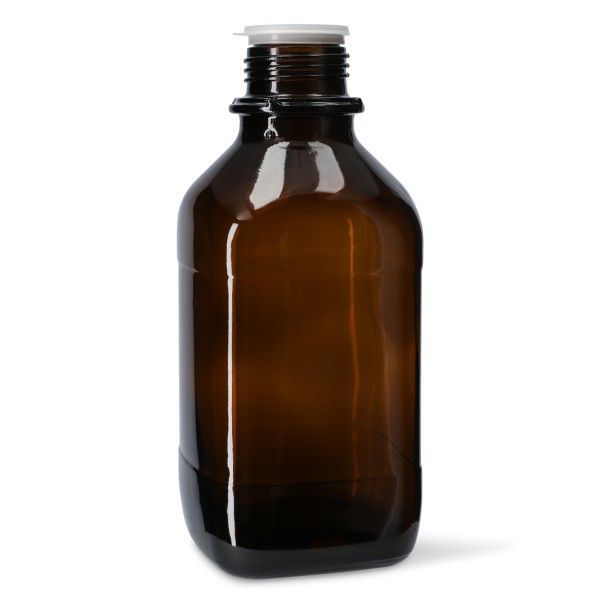 Bild von Braunglas-Enghalsflasche 1 L (eckig) mit GL45