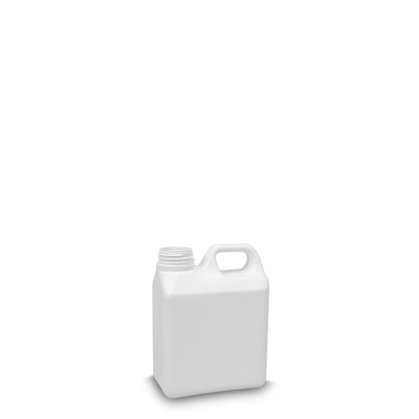 Bild von 1 L HDPE-Kanisterflasche, rechteckig, weiß, RD 40 — 63 g