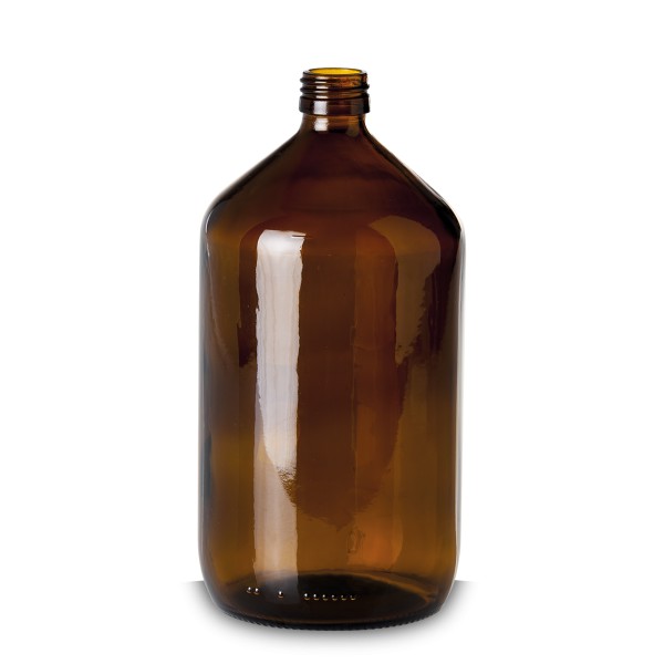 Bild von Medizinflasche Braunglas 1 L (rund) — PP28 Gewinde