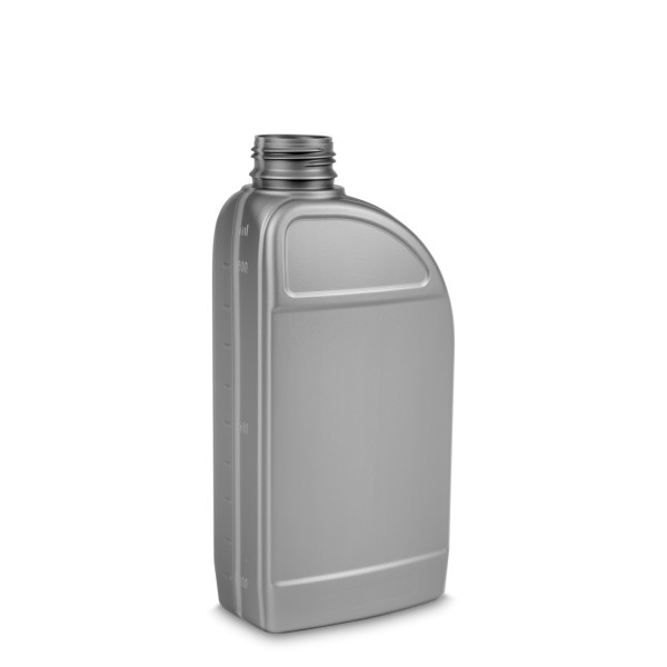 Bild von Motorölflasche 1 L (HDPE) silber – Gewinde OV 38