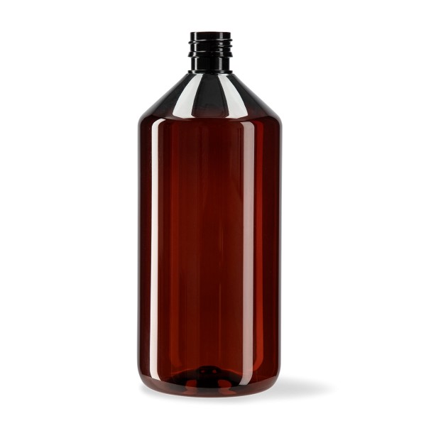 Bild von Pharma-Veral Rundflasche 1 L braun, PP28-Gewinde (PET)