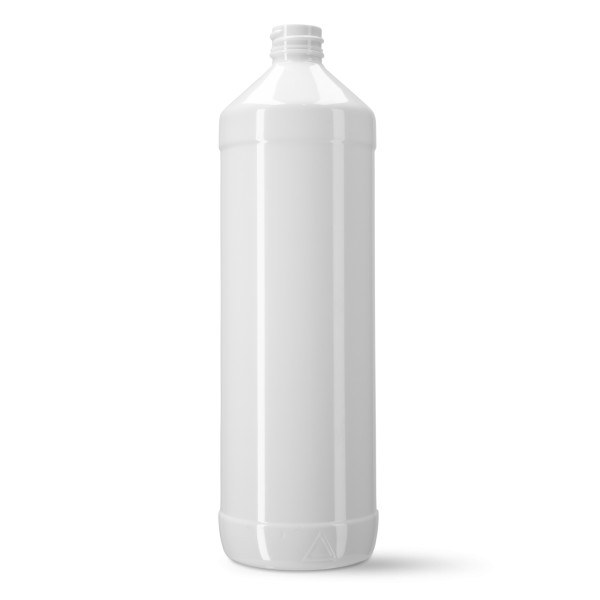 Bild von 1 Liter PET-Rundflasche, zylindrisch, Gewinde 28/410, weiß