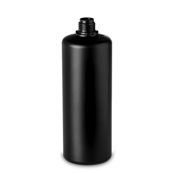 Bild von Rundflasche 1 L (HDPE), schwarz, Gewinde OV28, zylindrisch