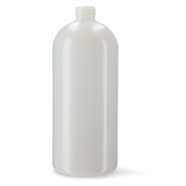Bild von 1.000 ml Rundflasche aus rHDPE, natur — Gewinde 28/410, Rundschulter