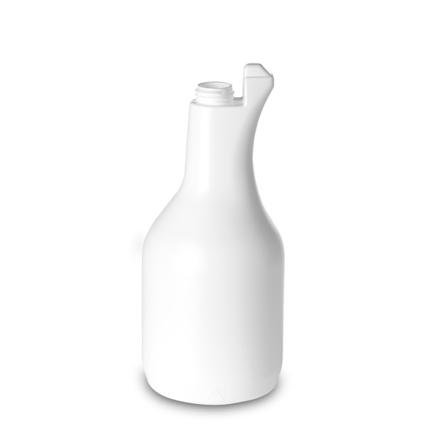 Bild von 1000 ml HDPE-Sprühflasche weiß - Gewinde DIN 28, Keulenform (60 g)