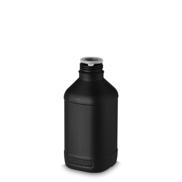 Bild von 1‑Liter UN-Flasche, rund, HDPE schwarz, Gewinde RD45 – UN‑zugelassen