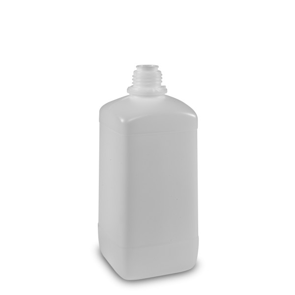 Bild von 1000 ml HDPE-Vierkantflasche, natur, OV32 (eckig)