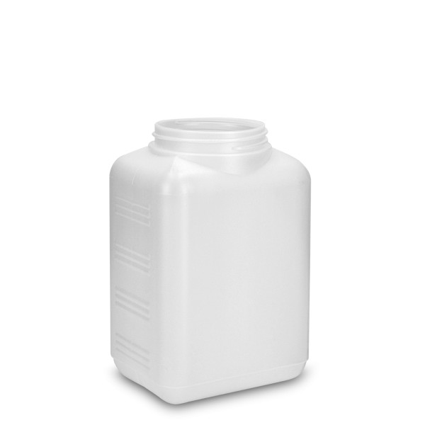 Bild von Vierkantflasche 1500 ml, HDPE natur, Gewinde 80 (rechteckig)