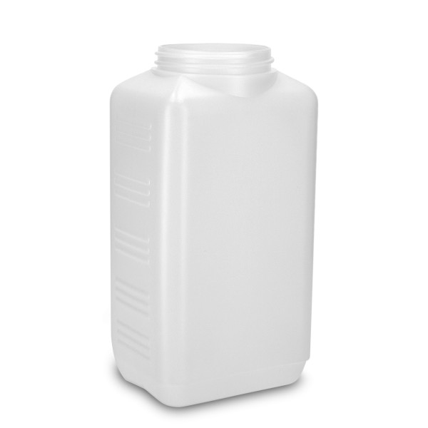 Bild von 2000 ml HDPE-Vierkantflasche natur, Gewinde 80, rechteckig