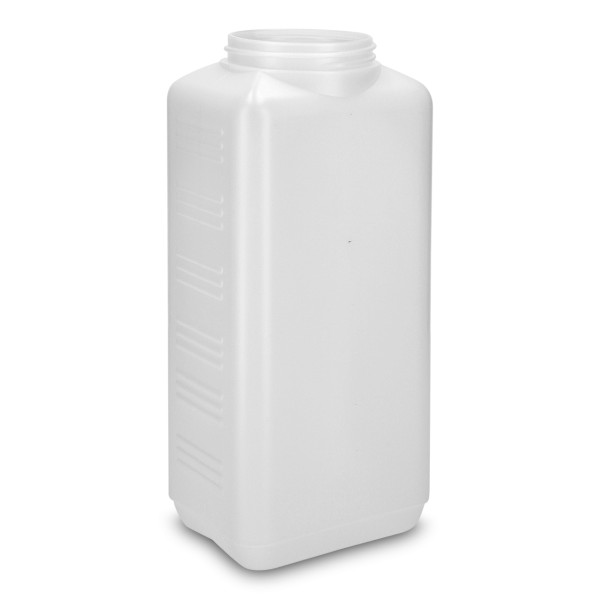 Bild von 2,5 L HDPE-Vierkantflasche, natur, Weithalsgewinde 80 (rechteckig)