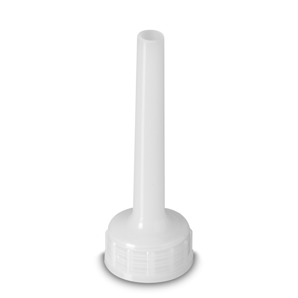 Bild von Offene Auslauftülle HDPE (natur) für ND 25 Gewinde, ca. 8 cm – ohne Halteband